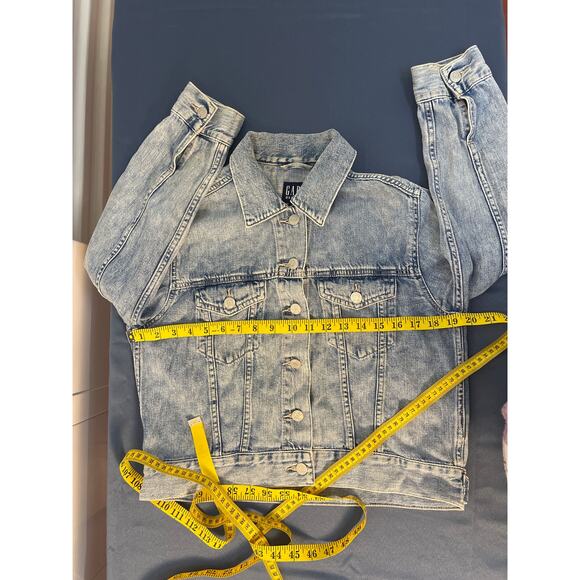 GAP Light Blue Denim Womens Y2K Jacket Size Small Pre-owned - Picture 7 of 9